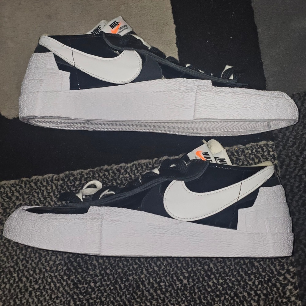 Nike Blazer Low Sacai Mens Size 8 Black Patent Leather DM6443-001 New